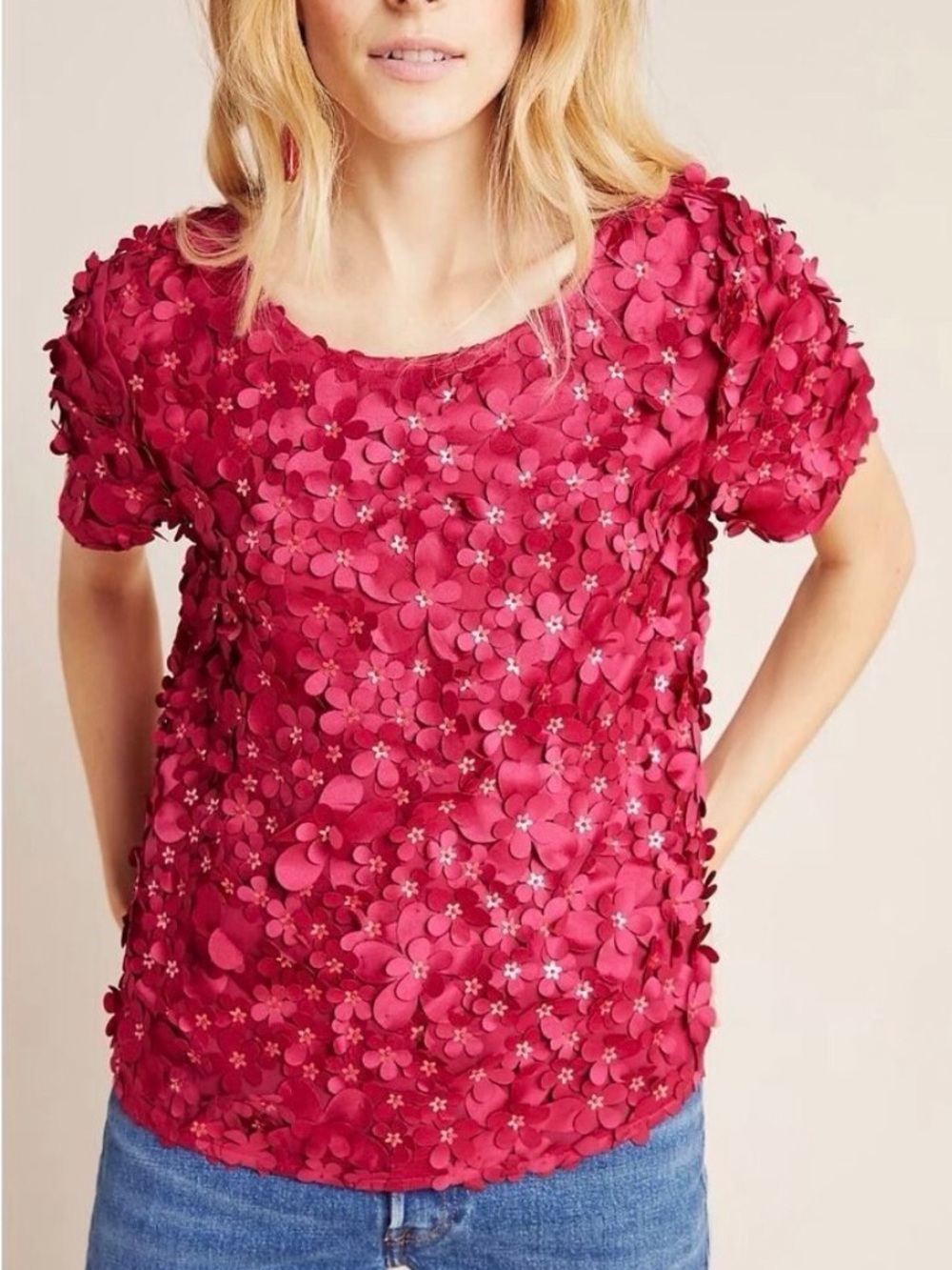 Anthropologie Varun Bahl Rosemarie Textured Blouse-Size 2